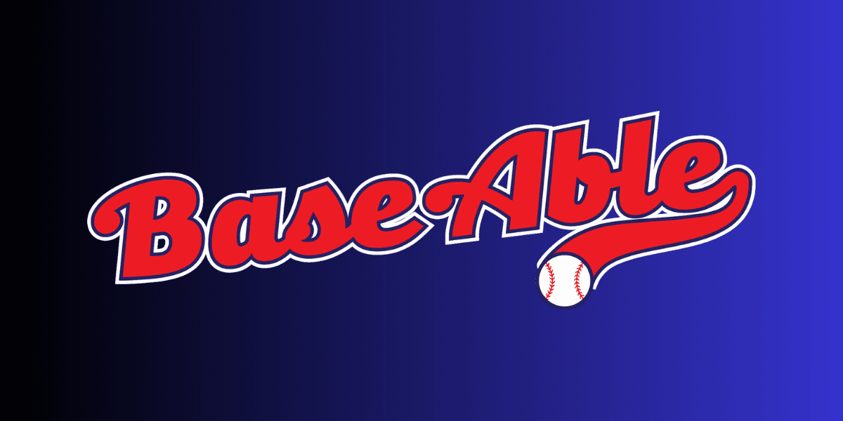 Logo design featuring "BaseAble" in a playful font with a baseball graphic