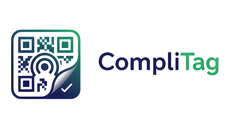 "CompliTag logo, providing QR code and NFC tag solutions to help businesses comply with the EU Digital Product Passport."