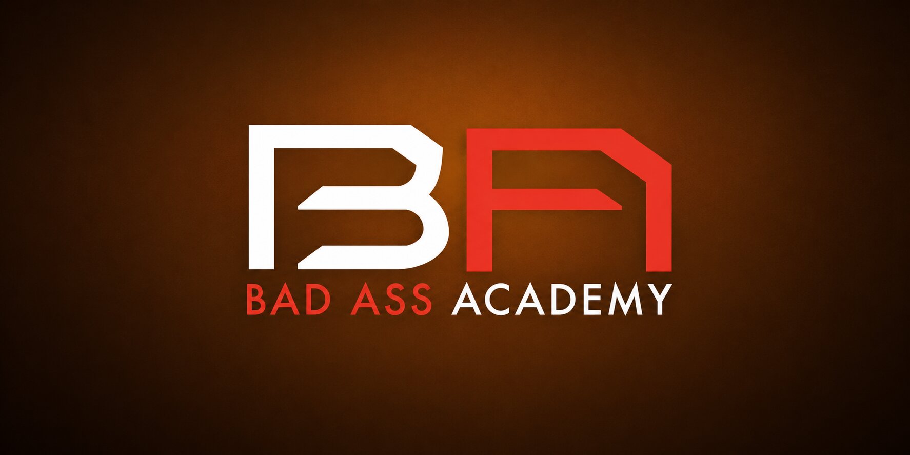 Bad Ass Academy logo with stylized BA lettering on a dark gradient background.