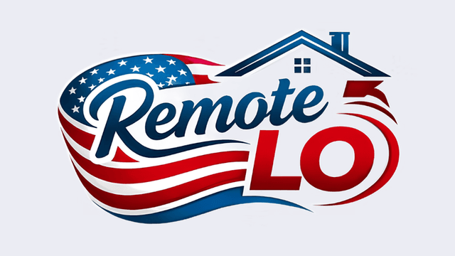Logo featuring the words "Remote LO" with an American flag theme and a house icon