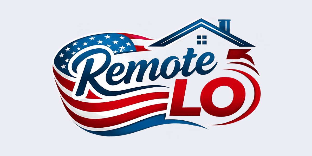 Logo featuring the words "Remote LO" with an American flag theme and a house icon