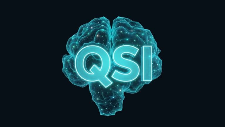 QSI letters displayed inside a glowing digital brain illustration representing artificial intelligence.