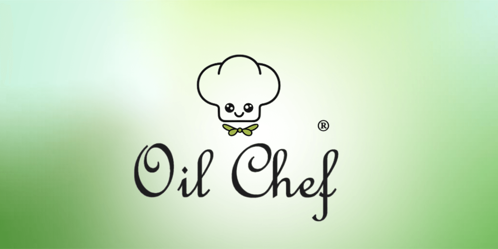 OiLChef logo with a cute chef hat and bowtie, representing eco-friendly, faster, and healthier deep frying solutions.