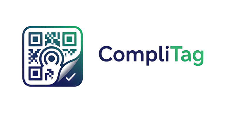 "CompliTag logo, providing QR code and NFC tag solutions to help businesses comply with the EU Digital Product Passport."