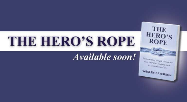 Book cover of "The Hero's Rope" by Wesley Paterson, featuring bold typography and a symbolic rope illustration.